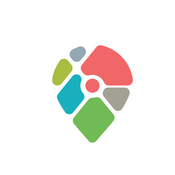 Pin search map logo design inspiration. Smart clean and modern logo design illustration
