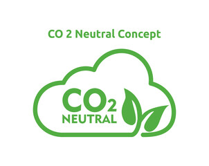 Co 2 neutral concept. Save the world, environmental and ecology concept vector illustration.