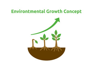 Fototapeta na wymiar Environmental growth concept. Save the world, environmental and ecology concept vector illustration.