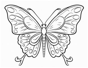 Cute Butterfly Coloring Page Drawing For Kids