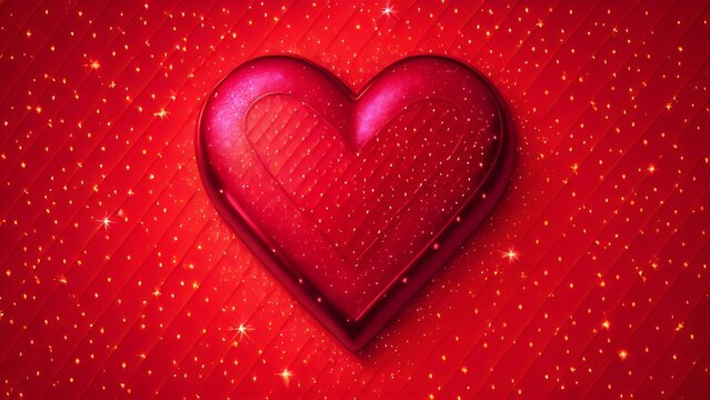 Red Hearts on Red Background with Love and Valentine's Day Theme Illustration