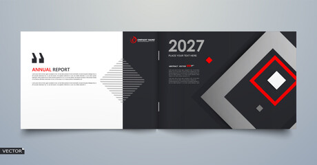 Abstract white a4 brochure cover design. Fancy info banner frame. Modern ad flyer text. Annual report binder. Title sheet model set. Fancy vector front page. City font blurb art. Red line figure