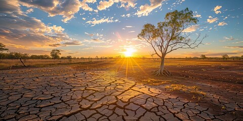 Dry season illustration on natural background