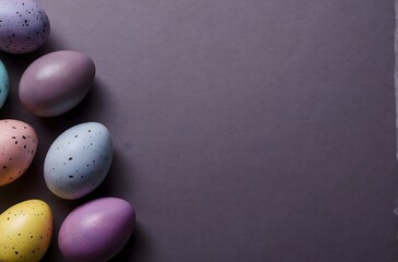 Fototapeta na wymiar Easter eggs background with copy space 