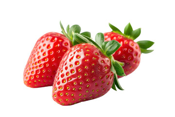 Fresh Strawberries Fruit Isolated on Transparent Background