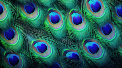 Obraz premium Close Up of a Peacocks Tail Feathers