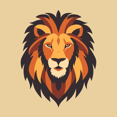 Flat modern logo Lion vector icon illustration