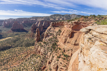 Sentinel Spire rising along the Canyon Rim Trail, near the Saddlehorn Visitor Center in the...