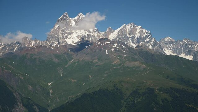 Ushba mountain. Ushba one of most notable peaks of Caucasus Mountains. Located in Svaneti region of Georgia.