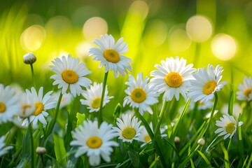 Daisies spring meadow flower Nature background flower Nature background