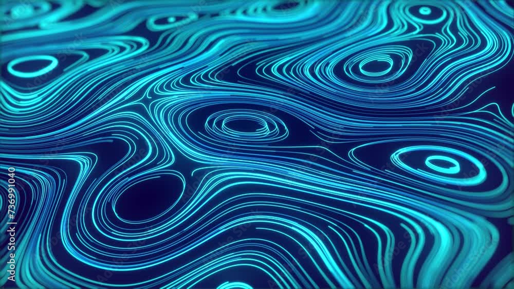 Poster abstract animated topographic map background. contour map. 3d topographic map. valleys and mountains