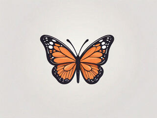 Fototapeta na wymiar Butterfly. Sticker Bookmark. Cute cartoon, Hand drawn style. Vector drawing. 
