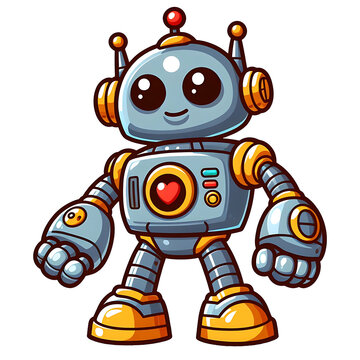 cartoon robot without background