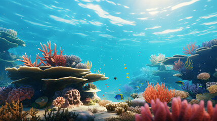 Fototapeta na wymiar An underwater view of a coral reef