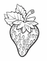 graphics summer coloring book for children with a ripe strawberry