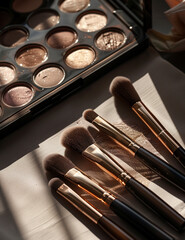 Luxurious Dark Eyeshadow Palette and Professional Makeup Brushes Set