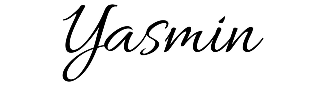 Yasmin - black color - name written - ideal for websites,, presentations, greetings, banners, cards,, t-shirt, sweatshirt, prints, cricut, silhouette, sublimation
