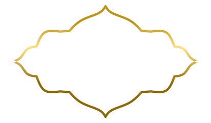 Golden frame element isolated