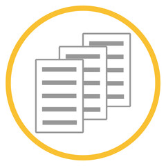 Button grau orange mit Papiere Icon: Text lesen