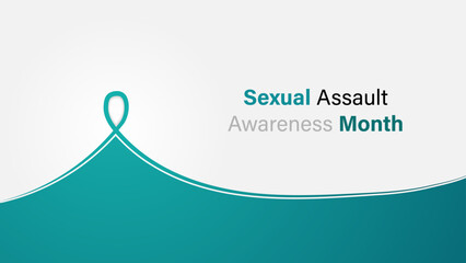 Sexual assault awareness month vector design - obrazy, fototapety, plakaty