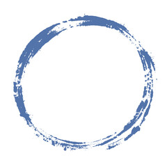 Runde Umrandung mit blauer Pinsel Farbe