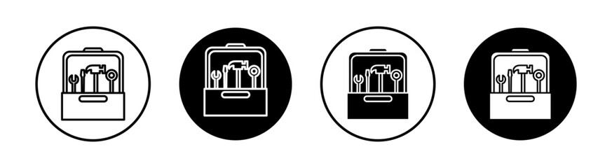Tools box flat line icon set. Tools box Thin line illustration vector