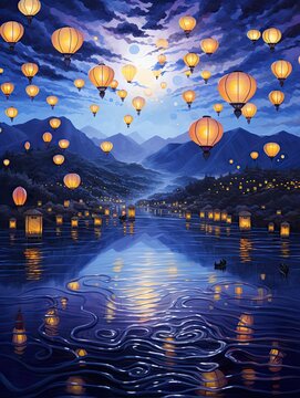 Floating Lantern Festivals: Twilight Glow of Night � A Breathtaking Display