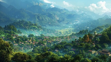 Valley Village nestled in Hills