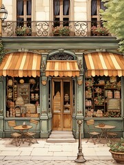Earthy Charm: French Patisserie Storefronts Embracing Muted Bakery Colors