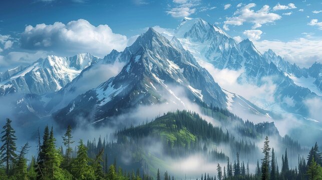 Wilderness Snow-capped Peaks