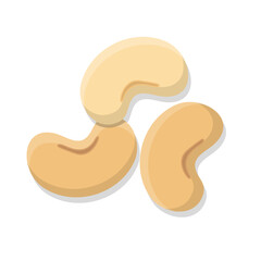 Food ingredient nut cashew cartoon illustration