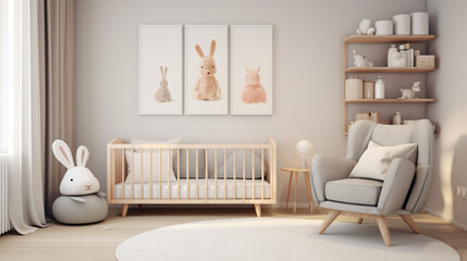 Modern minimalist nursery room