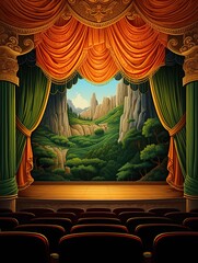 Luxurious Art Deco Theaters: Rolling Hills Artwork with Countryside Theater View