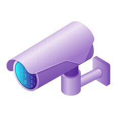 Isometric illustration computer technology symbol digital surveillance camera