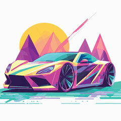 Super car on a white background illustration