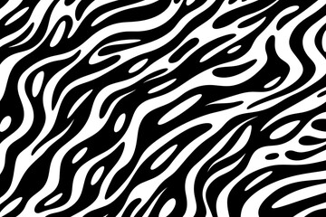 This illustration features a black and white image showcasing the distinct pattern of a zebra print.