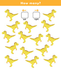 Left and right position worksheet. Educational worksheet for preschool kids. Educational game to learn left and right.