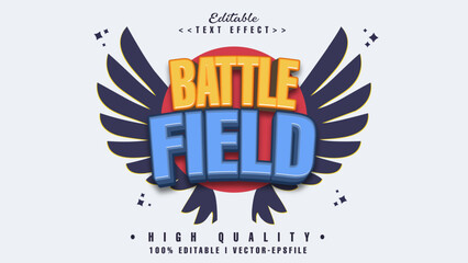 editable battle field text effect.typhography logo