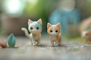 可愛い猫のミニチュア素材-6（3D）