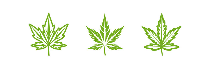 Marijuana leaf icon set. Vector illustration design. - obrazy, fototapety, plakaty