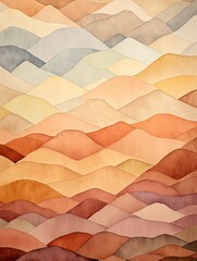 Earth Tones: Misty Elegance - Muted Watercolor Mountain Ranges