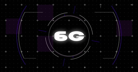 Image of 6g text, scope and computer data processing