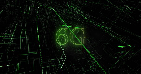 Image of 6g text and computer data processing