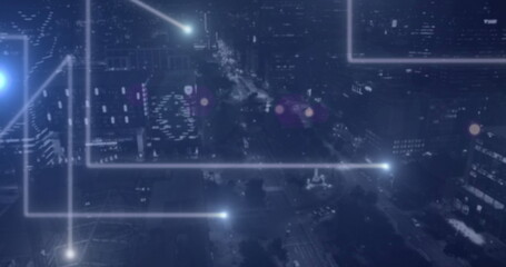 Image of data processing and network of connections