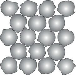 3d render of a molecule. A pattern of distorted circles, stylized to resemble hand-drawn sketches, adorns the design