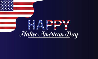 Happy Native American Day Stylish Text With Gradient Background