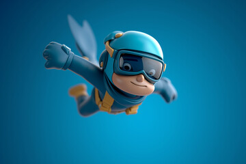 Flying game character background 3d stylish wallpaper illustration	