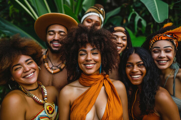 Fototapeta premium Group of people standing next to each other. Suitable for team building and diversity concepts