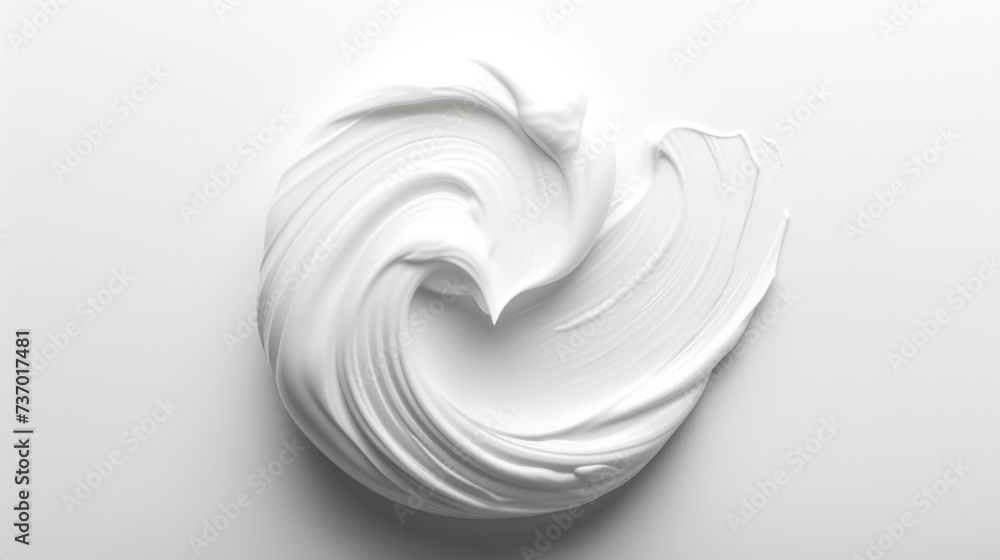 Poster white swirl of paint on smooth white surface. can be used as background or texture for design projec