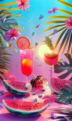 ropical Paradise: Summertime Bliss with Watermelon Cocktails and Sun-Drenched Fun